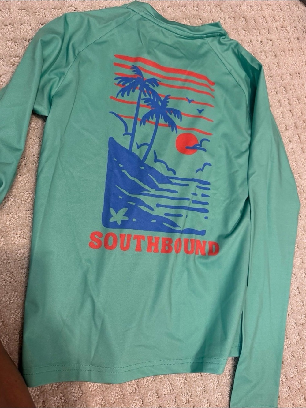 Southbound beachglass palms performance tee rash guard youth small new with tags